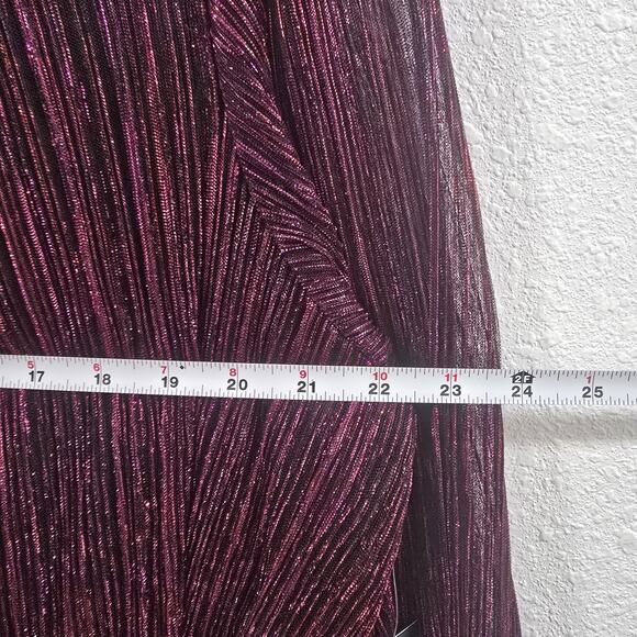 Jessica Howard 22W Metallic Pleated DressPlum Purple Sparkle Party Cocktal - Picture 11 of 11